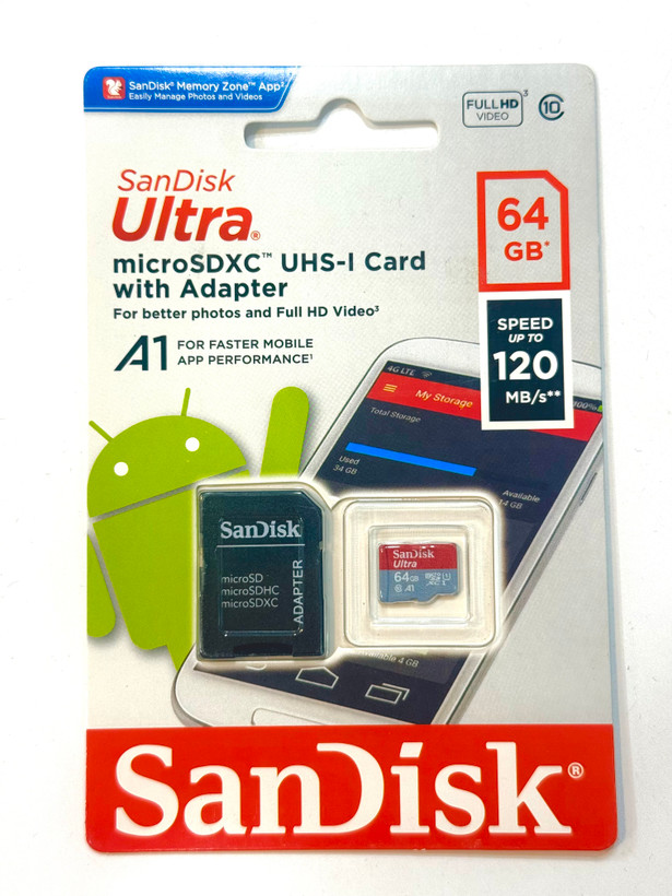 کارت حافظه سندیسک ظرفیت 64گیگابایت کلاس10 سرعت120MBps